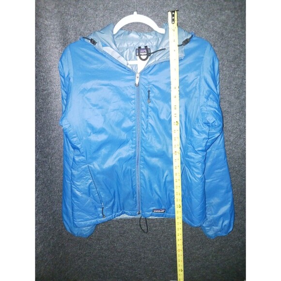 Patagonia Vintage Hooded Jacket Women Small Aqua Blue Insulated Coat *flaws** - Picture 11 of 13